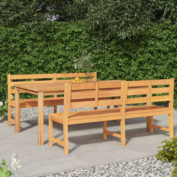 vidaXL Ensemble &agrave; manger de jardin 3 pcs Bois de teck massif