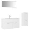 vidaXL Ensemble de meubles de salle de bain Blanc Agglom&eacute;r&eacute;