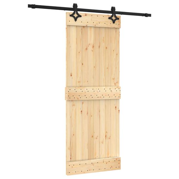 vidaXL Porte coulissante et kit de quincaillerie 80x210 cm pin massif