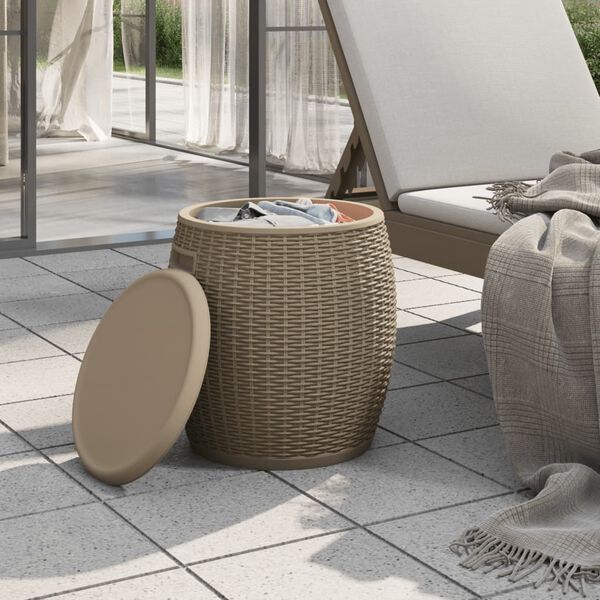 vidaXL Bo&icirc;te de rangement de jardin 4 en 1 marron clair polypropyl&egrave;ne