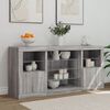 vidaXL Buffet avec lumi&egrave;res LED sonoma gris 142,5x37x67 cm