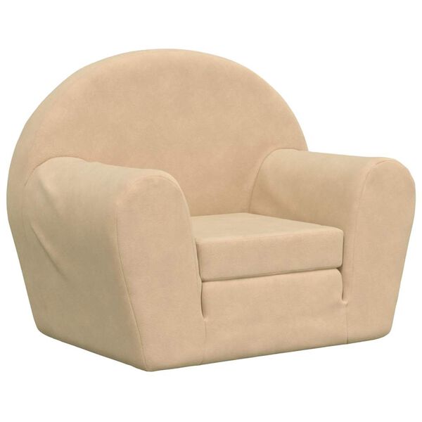 vidaXL Canap&eacute;-lit pour enfants cr&egrave;me peluche douce