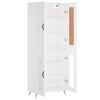 vidaXL Buffet haut Blanc 69,5x34x180 cm Bois d'ing&eacute;nierie