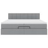 VidaXL Cadre de lit ottoman avec matelas gris clair 200x200 cm tissu