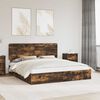 vidaXL Lit de Rangement Ch&ecirc;ne fum&eacute; 180 x 200 cm Bois d'ing&eacute;nierie