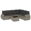 vidaXL Salon de jardin avec coussins 7 pcs gris r&eacute;sine tress&eacute;e