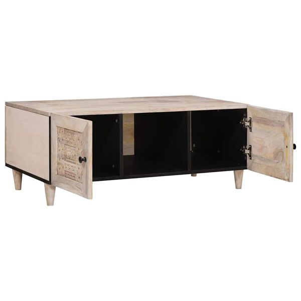 vidaXL Table basse Beige 100 x 54 x 40 cm Bois d'acacia massif