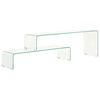 vidaXL Ensemble de table basse 2 pcs 90x30x20/110x30x40cm Verre tremp&eacute;