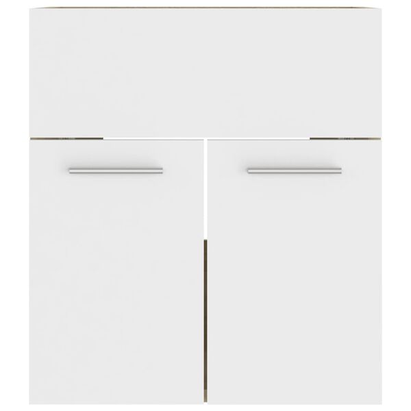 vidaXL Armoire d'évier Blanc et chêne sonoma Bois d’ingénierie