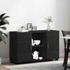 vidaXL Buffet FLORIN Noir 88,5 x 30,5 x 55,5 cm Bois d'ing&eacute;nierie