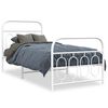 vidaXL Cadre de lit m&eacute;tal sans matelas avec pied de lit blanc 90x190cm