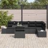 vidaXL Ensemble de canapé de jardin 7 pcs Noir Poly rotin
