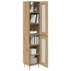 vidaXL Haut Armoire 2 pcs Ch&ecirc;ne artisanal Verre