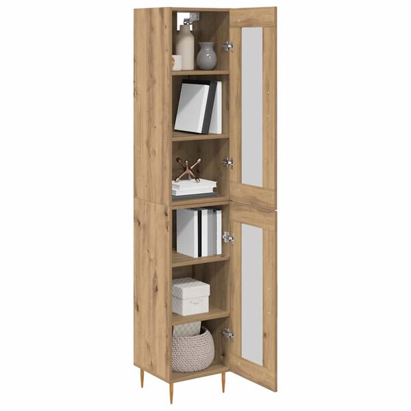 vidaXL Haut Armoire 2 pcs Ch&ecirc;ne artisanal Verre
