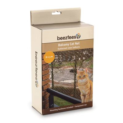 Beeztees Filet de balcon pour chats Transparent 8 x 3 m 41084