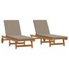 vidaXL Transat 2 pc Bois d'Acacia Massif Marron