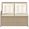vidaXL Banc de jardin avec coussin Beige Poly rotin