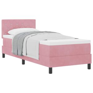 vidaXL Lit &agrave; ressorts avec matelas Rose 80 x 200 cm Velours