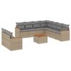 vidaXL Salon de jardin avec coussins 10 pcs beige r&eacute;sine tress&eacute;e