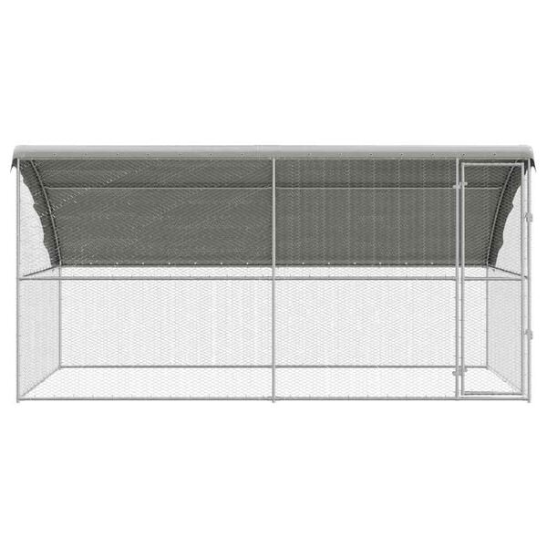 vidaXL Cage &agrave; poules 2 pcs Argent&eacute; 400 x 200 x 198,5 cm