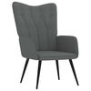 vidaXL Chaise de relaxation avec tabouret Gris fonc&eacute; Tissu