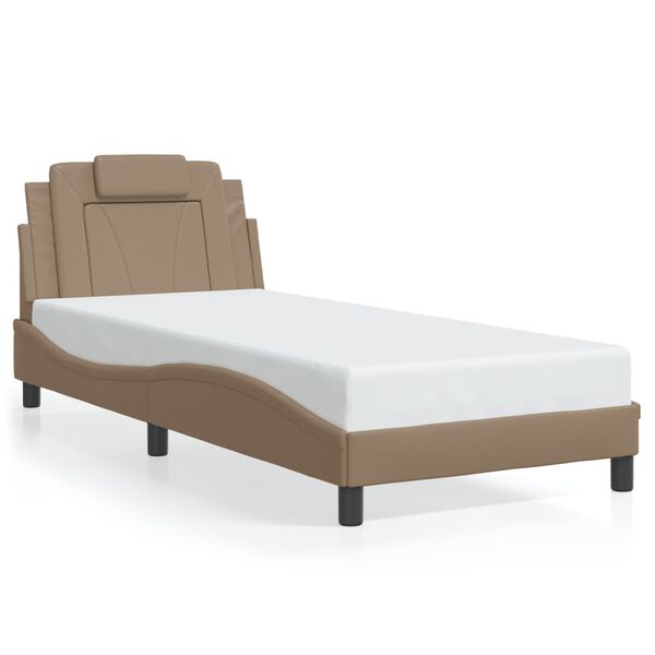 vidaXL Cadre de lit Viana sans matelas cappuccino 90x200 cm similicuir