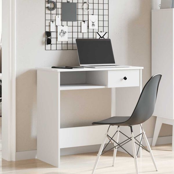 vidaXL Bureau Blanc 80x40x75 cm Bois d'ing&eacute;nierie