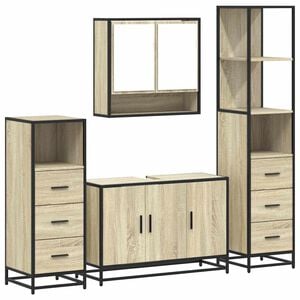 vidaXL Ensemble de meubles de salle de bain 4 pcs ch&ecirc;ne sonoma