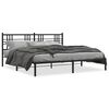 vidaXL Cadre de lit métal sans matelas avec tête de lit noir 183x213cm