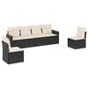 vidaXL Salon de jardin 6 pcs avec coussins noir r&eacute;sine tress&eacute;e