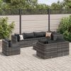 vidaXL Salon de jardin 8 pcs avec coussins Gris Résine tressée