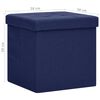 vidaXL Tabouret de rangement pliable Bleu Faux lin