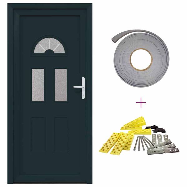 vidaXL Porte d'entr&eacute;e blanc 98x198 cm PVC