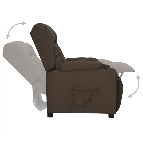 vidaXL Fauteuil inclinable Marron fonc&eacute; Tissu