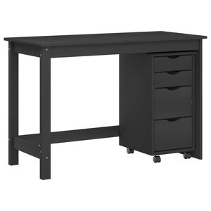 vidaXL Ensemble bureau et cabinet roulant MOSS 2 pcs Noir