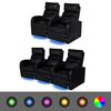 vidaXL Fauteuil inclinable deux pi&egrave;ces 2+3 places cuir artificiel noir