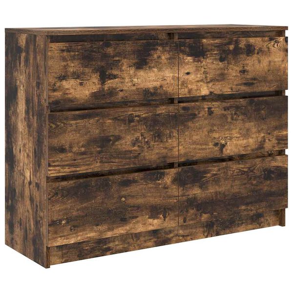 vidaXL Buffet ch&ecirc;ne fum&eacute; 100x35x76 cm bois d'ing&eacute;nierie