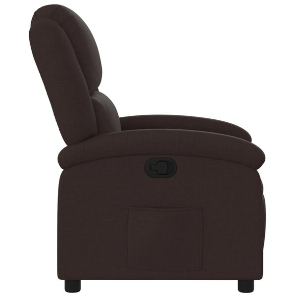 vidaXL Fauteuil inclinable Marron fonc&eacute; Tissu