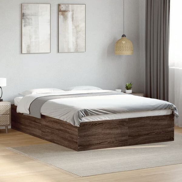 vidaXL Cadre de lit sans matelas ch&ecirc;ne marron 120x190 cm