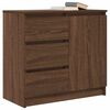 vidaXL Buffet avec tiroir chêne brun 71x35x65 cm bois d'ingénierie