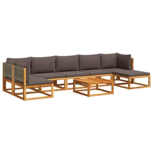 vidaXL Ensemble de canap&eacute;s de jardin 8 pi&egrave;ces avec coussins en bois d'acacia et rotin