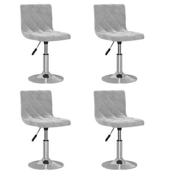 vidaXL Chaises pivotantes &agrave; manger lot de 4 gris clair velours