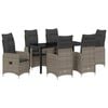 vidaXL Ensemble de salle &agrave; manger pour jardin 7 pcs Gris polyrotin
