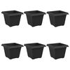 vidaXL Pot de Fleurs Carr&eacute; 6 pcs Noir 33 x 33 x 26 cm Plastique