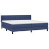 vidaXL Sommier &agrave; lattes de lit avec matelas Bleu 200x200 cm Tissu