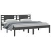vidaXL Cadre de lit sans matelas gris 200x200 cm bois massif de pin
