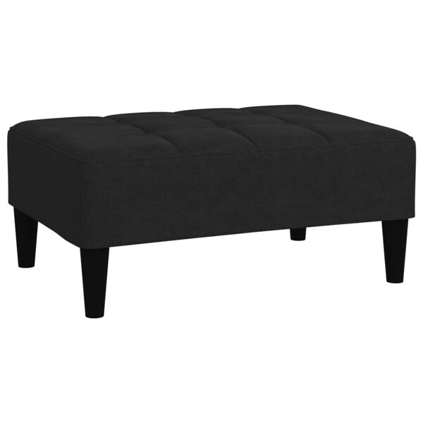 vidaXL Tabouret Noir Tissu en microfibre