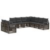 vidaXL Ensemble de canap&eacute; de jardin 9 pc 9 place Gris polyrotin