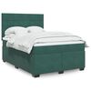 vidaXL Sommier &agrave; lattes de lit et matelas Vert fonc&eacute; 140x190cm Velours