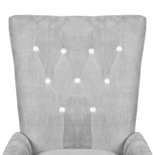 vidaXL Fauteuil Argenté Velours